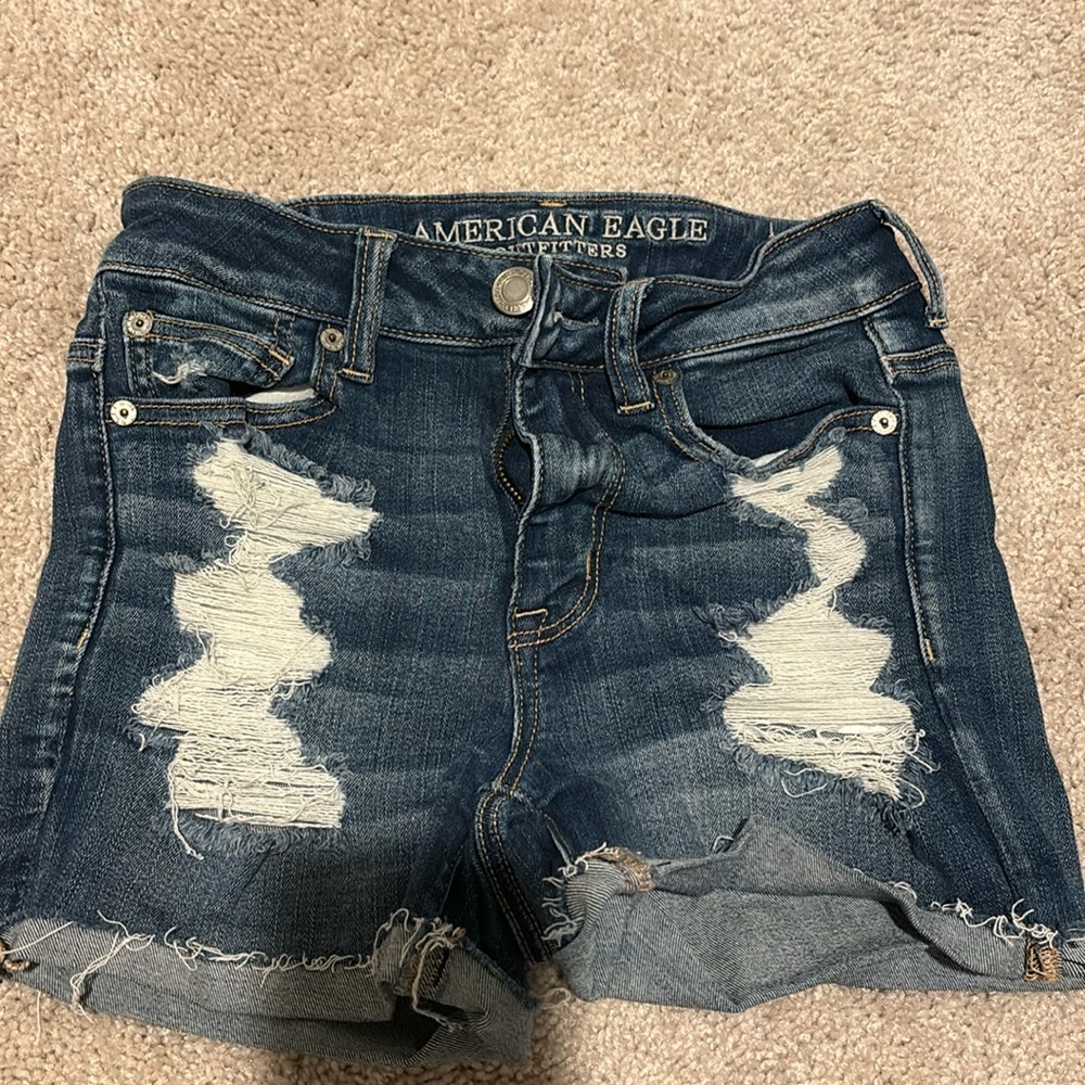 American eagle High rise shortie shorts, size 0